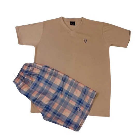 Tan Suit Shirt and Shorts