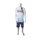 Orange puff print T-shirt logo shorts