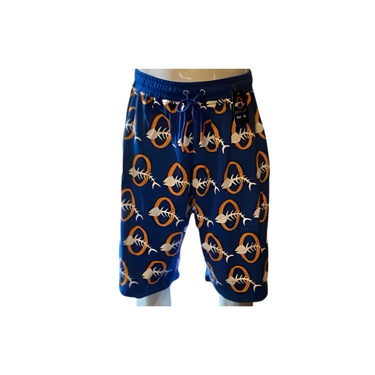 Orange puff print T-shirt logo shorts