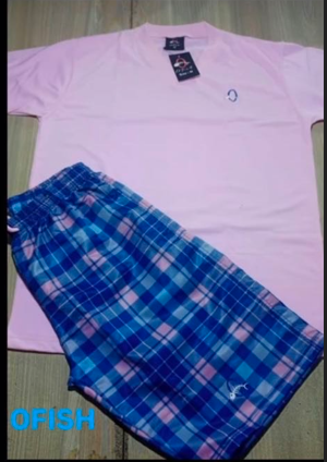 Pink Suit Shirt and Shorts